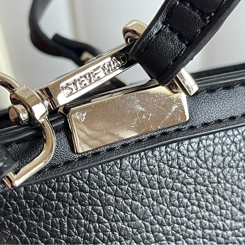 Steve Madden Bmateo Top Handle Crossbody Bag Black Faux Leather - Picture 13 of 16